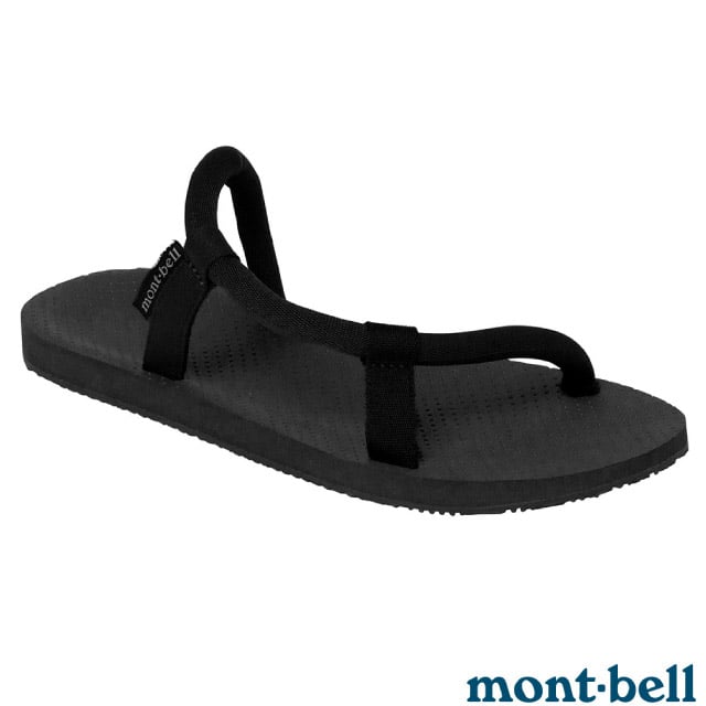 【MONT-BELL】Sock-On Sandals 自動調校織帶休閒拖鞋.防滑鞋床設計/1129715 BK 黑色✿30E010